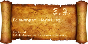 Biswanger Hermiusz névjegykártya